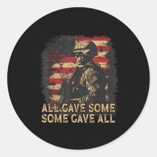 Usa Flag All Gave Some American Armed Forces Memor Classic Round Sticker