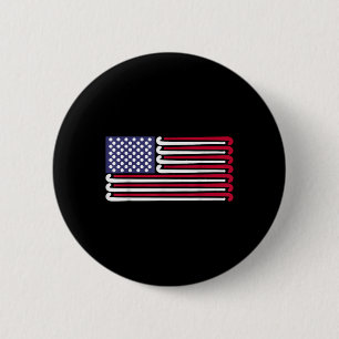Usa Flag America Flag Field Hockey For Women Men 2 Inch Round Button