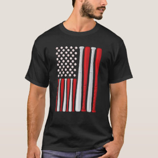 USA Flag American Baseball Flag Vintage Baseball F T-Shirt