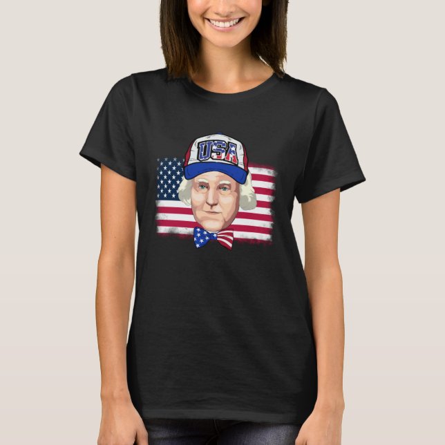 USA Flag American Cap George Washington Pullover H (Front)