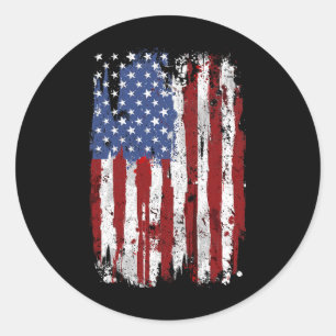 Usa Flag American Flag United States Of America 4t Classic Round Sticker