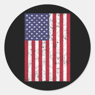 Usa Flag American Flag United States Of America 4t Classic Round Sticker