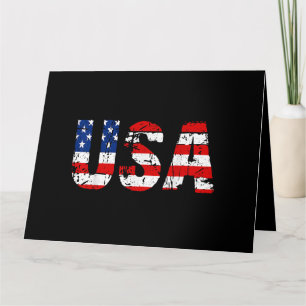 USA Flag American Flag US National Patriotic USA 4 Card