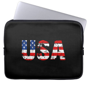 USA Flag American Flag US National Patriotic USA 4 Laptop Sleeve