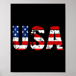 USA Flag American Flag US National Patriotic USA 4 Poster