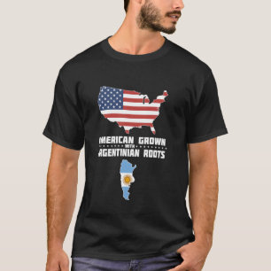 USA Flag American Grown with Argentinian Roots T-Shirt