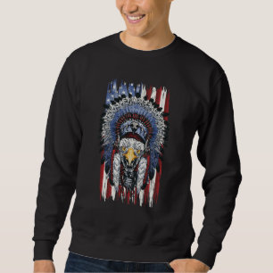 USA Flag American Indian Natives Indigenous Eagle Sweatshirt