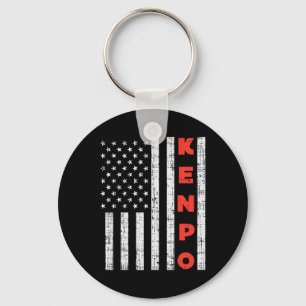 Usa Flag American Kenpo Vintage Patriotic Kempo Ka Keychain