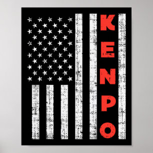 Usa Flag American Kenpo Vintage Patriotic Kempo Ka Poster