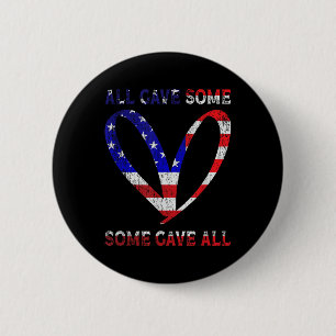 Usa Flag American Patriotic Heart Armed Forces 2 Inch Round Button