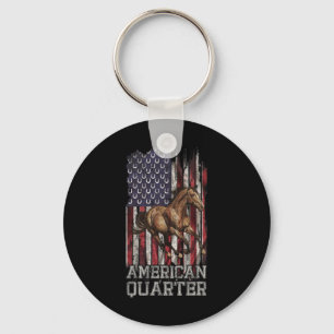 Usa Flag American Quarter Horse Lover1 Keychain