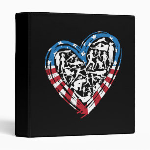 USA Flag American Runner - Running Heart Binder