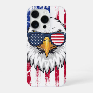 USA Flag And American Bald Eagle Grunge iPhone 16 Pro Case