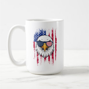 USA Flag And American Eagle Grunge Coffee Mug