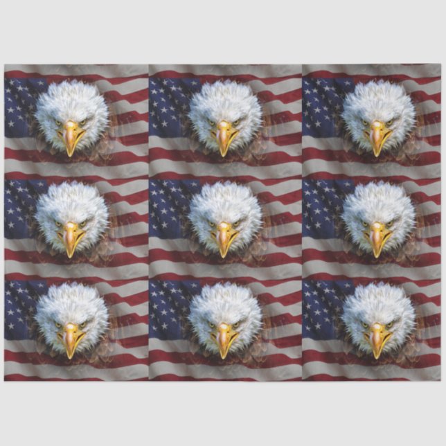 USA Flag and Eagle Tissue For Gift Wrap Tissue Paper (Front)