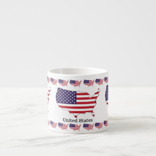 USA Flag and Map Souvenir Design Espresso Cup