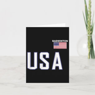 Usa Flag Badminton Team Cool Player Equipment Men Card