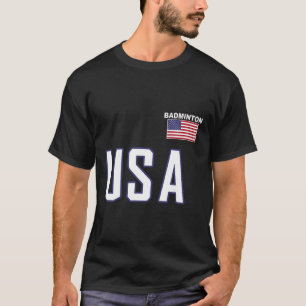 Usa Flag Badminton Team Cool Player Equipment Men T-Shirt