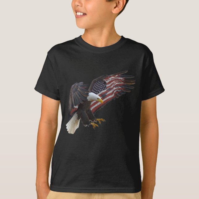 USA Flag Bald Eagle American Flag 4th Of July T-Shirt (Front)