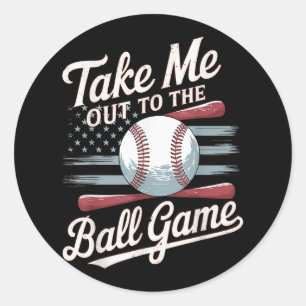 Usa Flag Ball Game  Classic Round Sticker