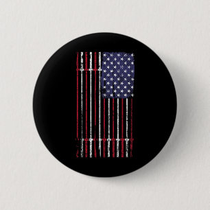 Usa Flag Barbell For Women Men 2 Inch Round Button