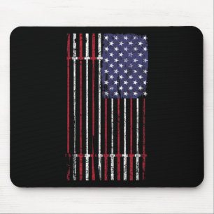 Usa Flag Barbell For Women Men Mouse Pad