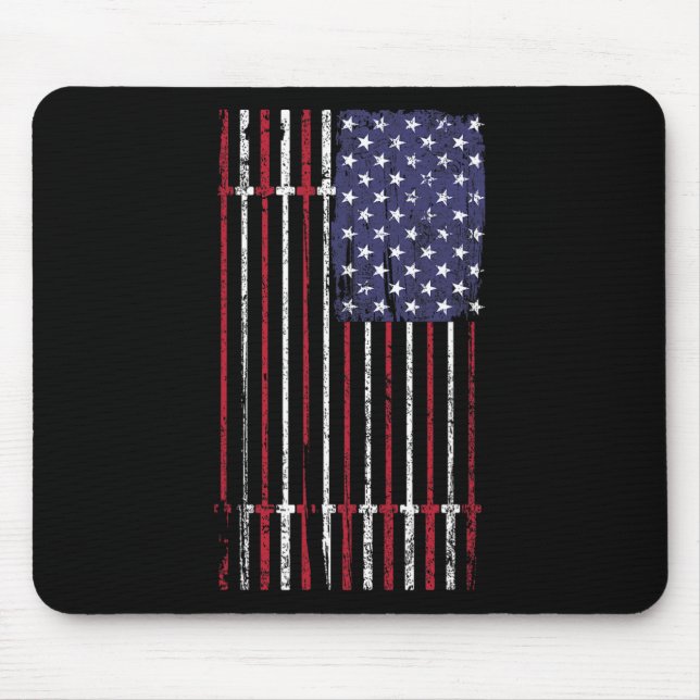 Usa Flag Barbell For Women Men  Mouse Pad (Front)