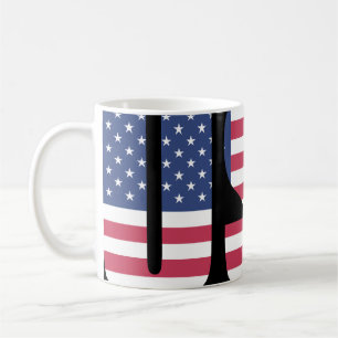 USA Flag Barcode Graphic Mug - Bold Social Comment