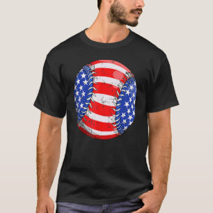 Usa Flag Baseball Patriotic 4th Of July  Baseball T-Shirt