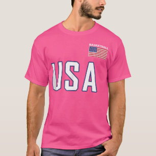 Usa Flag Basketball Equipment Basket Ball Team Wom T-Shirt