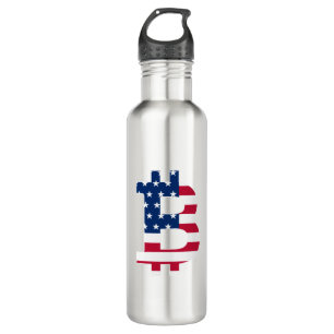 Usa Flag Bitcoin-Bitcoin-Cryptocurrency-Blockchain 710 Ml Water Bottle
