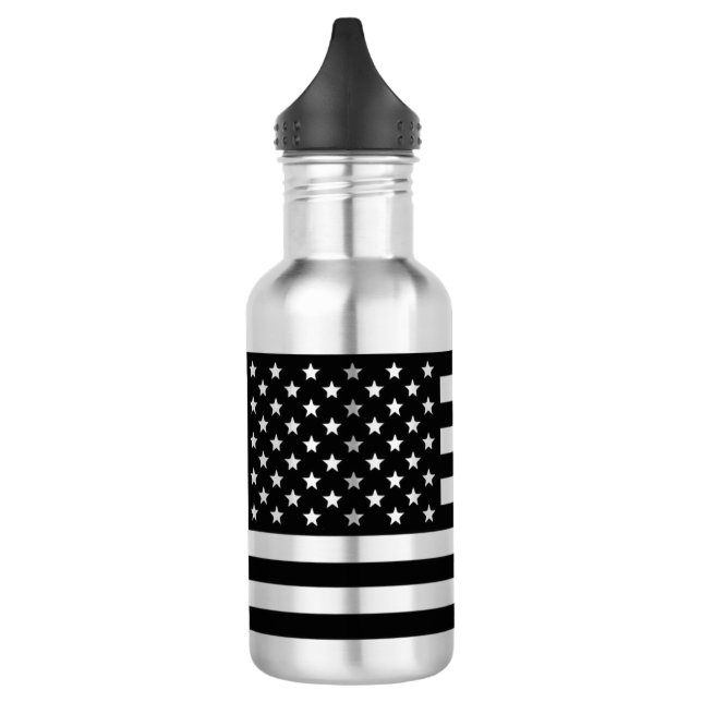 USA flag Black 532 Ml Water Bottle (Left)