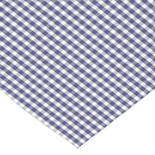USA Flag Blue and White Gingham Checked Short Table Runner