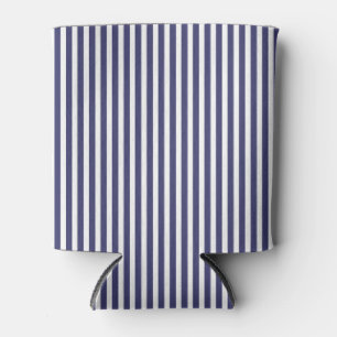 USA Flag Blue and White Stripes Can Cooler