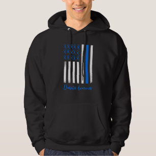 USA Flag Blue Diabetes Type 1 Awareness Warrior Di Hoodie