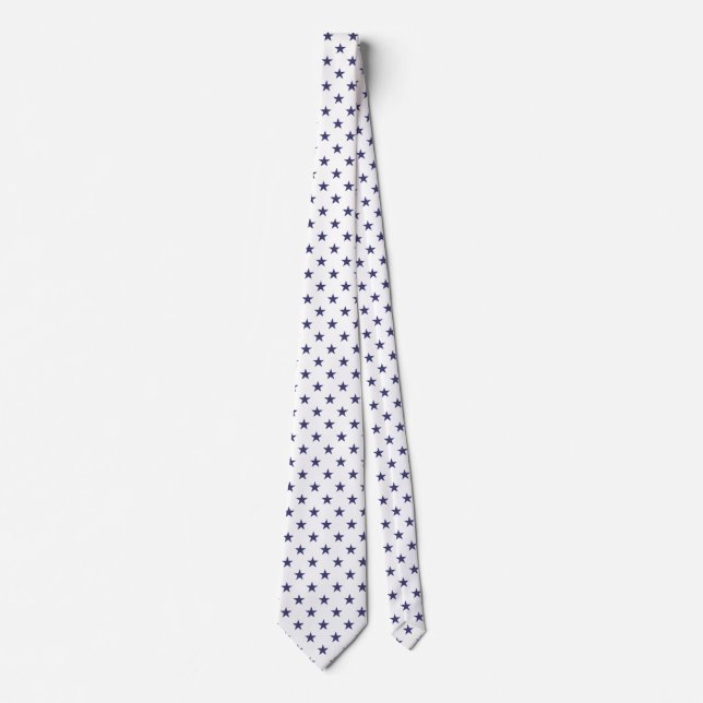 USA Flag Blue Stars on White Tie (Front)
