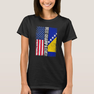 Usa Flag & Bosnia And Herzegovina Flag Best Grampa T-Shirt