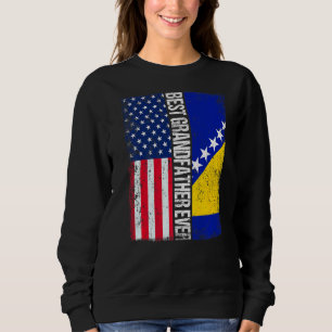 Usa Flag & Bosnia And Herzegovina Flag Best Grandf Sweatshirt