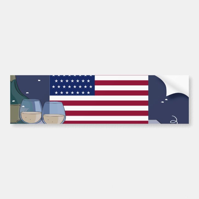 USA Flag_ Bumper Sticker (Front)