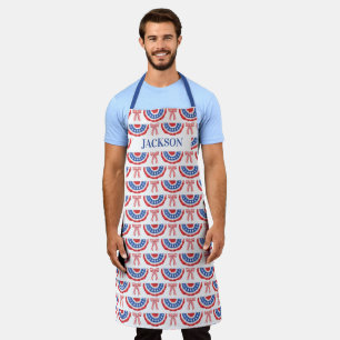 USA Flag Bunting and Bows American Summer Apron