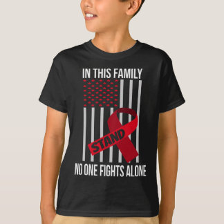 USA Flag Burgundy Ribbon Products Brain Aneurysm A T-Shirt