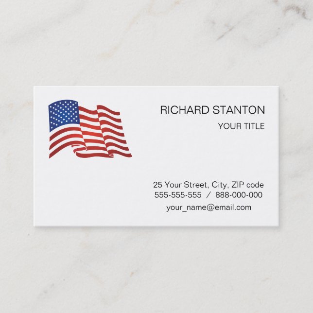 USA flag Business Card (Front)