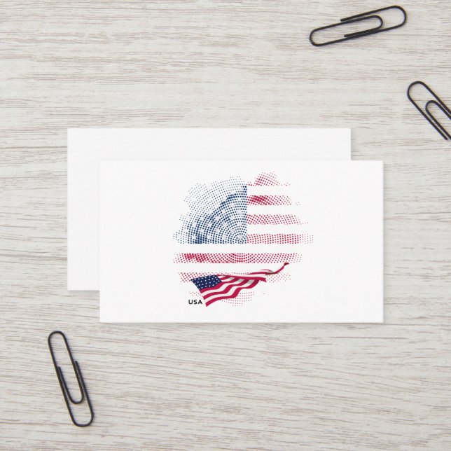 USA flag Business Card (Front/Back In Situ)