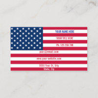 USA Flag Business Card Personalized Your Design