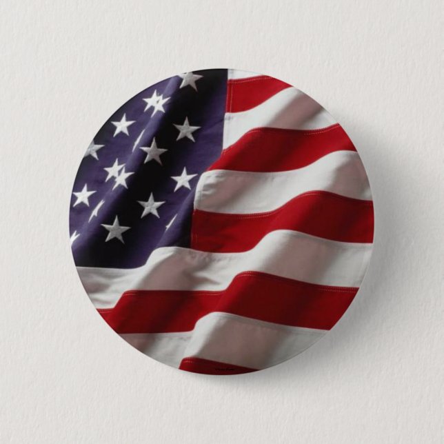 USA Flag -Button- 2 Inch Round Button (Front)