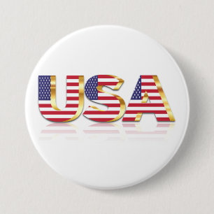 USA Flag Button Patriotic