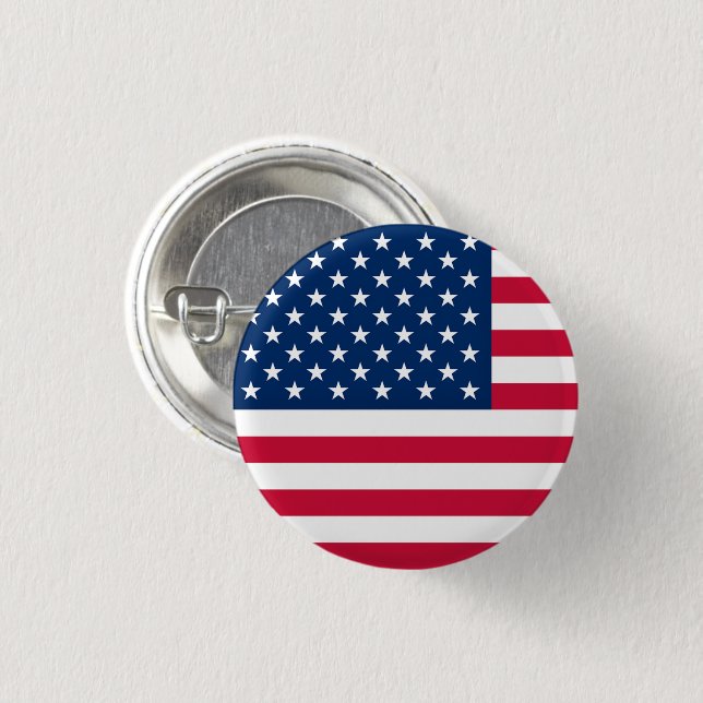 USA Flag Button Patriotic (Front & Back)