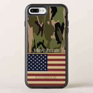 USA Flag Camo Name Template OtterBox Symmetry iPhone 8 Plus/7 Plus Case