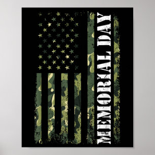 Usa Flag Camouflage Memorial Day Poster