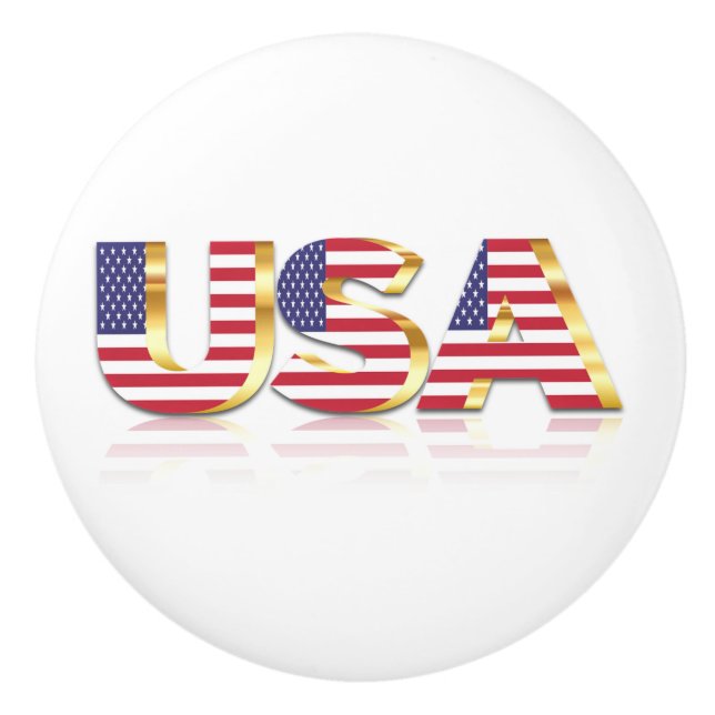 USA Flag Ceramic Knob (Front)